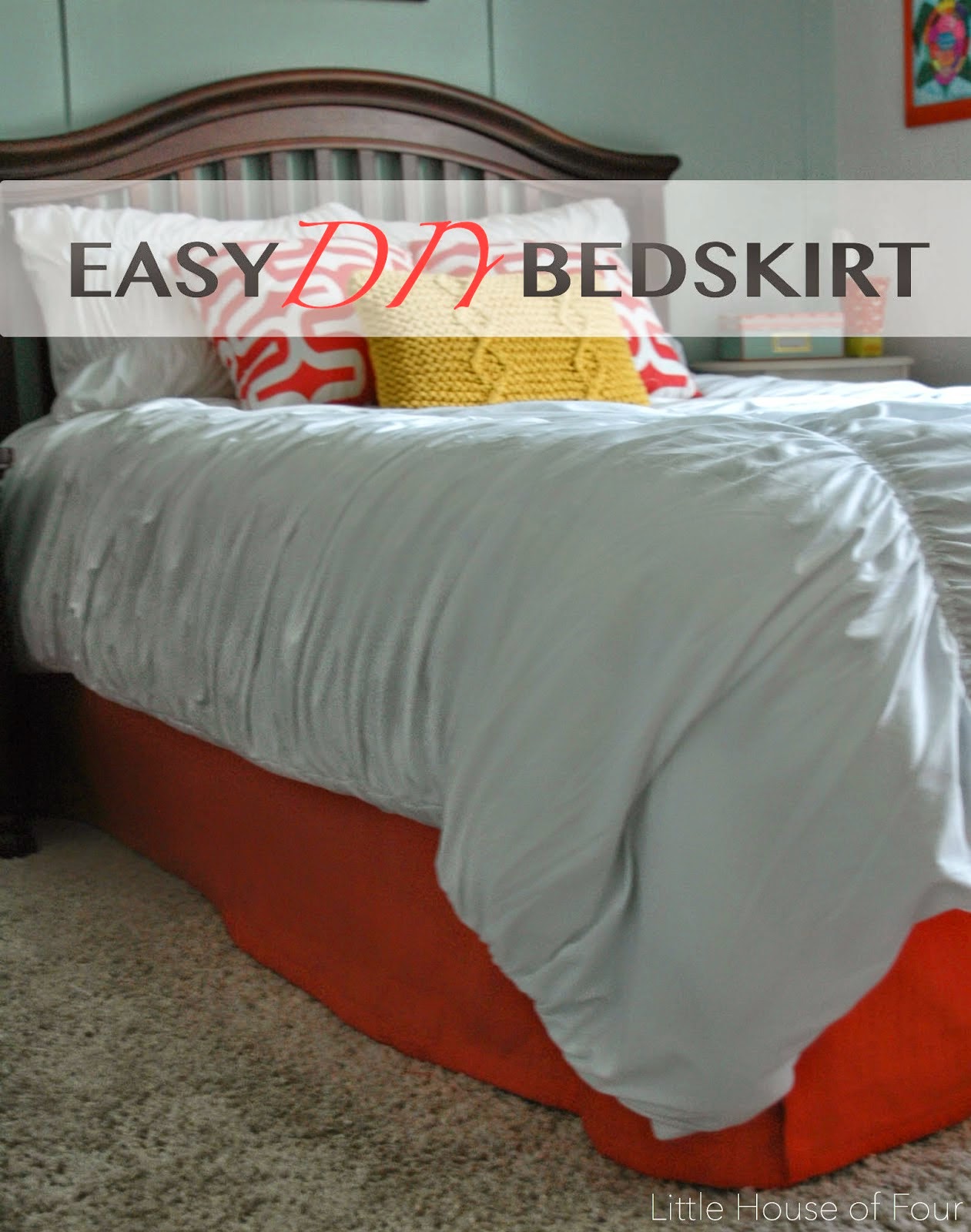Easy DIY Bedskirt from a Curtain Panel