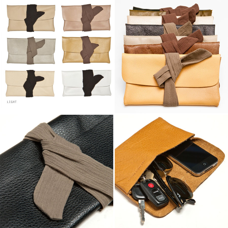 Janie Hearts Upcycled Leather Clutch