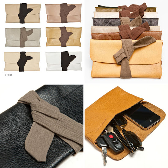 Janie Hearts Upcycled Leather Clutch