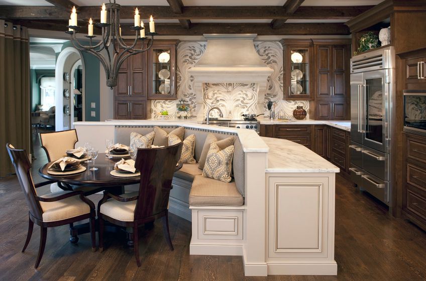 Cocina con bancos - Colores en Casa