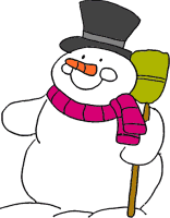 Beautiful winter clip art picture of snowman