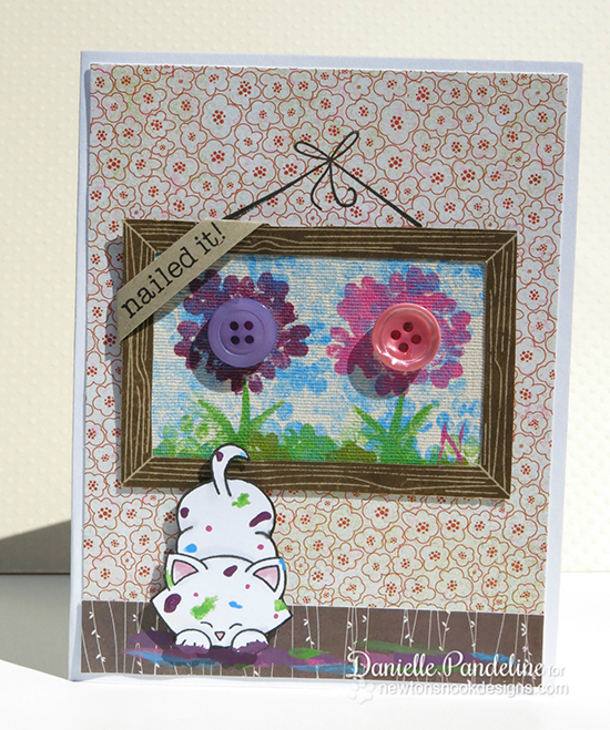 Inky Paws card by Danielle Pandeline using Around the House & Newton's Antics stamp sets |  Newton's Nook Designs 