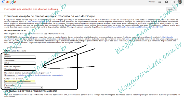 Formulário plágio