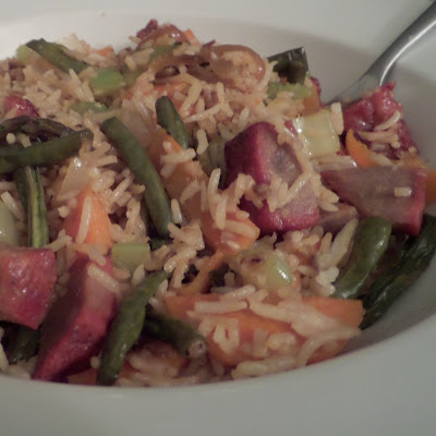 Pork Fried Rice:  Simple fried rice made with leftovers and char siu (Chinese BBQ pork).