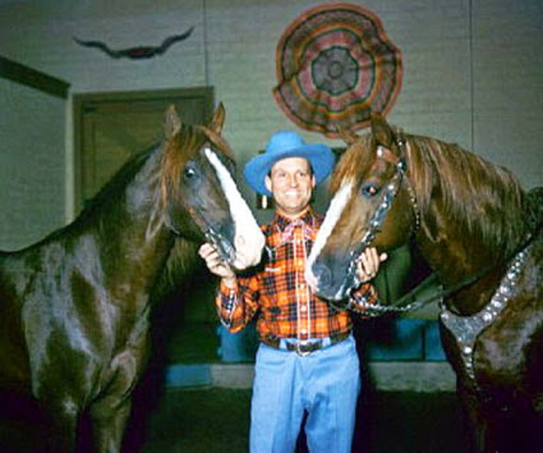 Gene Autry with Champion and Little Champ.