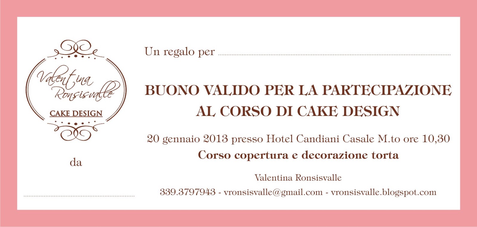 Valentina Ronsisvalle Patisserie & Cake design: un regalo ...