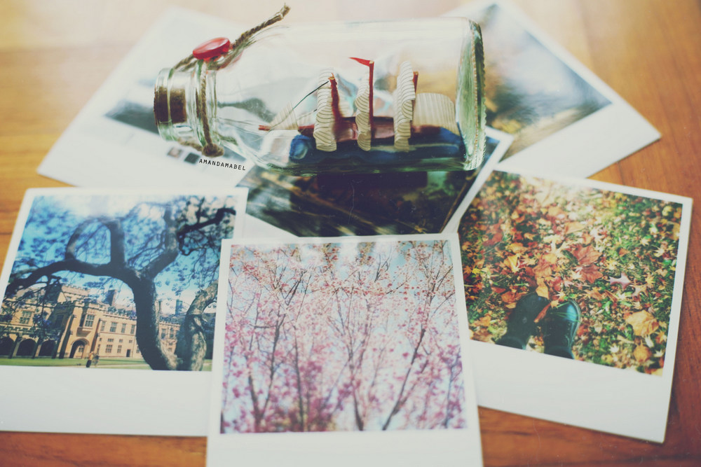 printic photos on wood floor