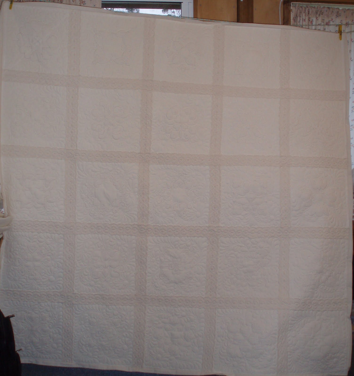 Purrfectly Quilted Velvet, RB&W and a Candlewick Quilt not all together