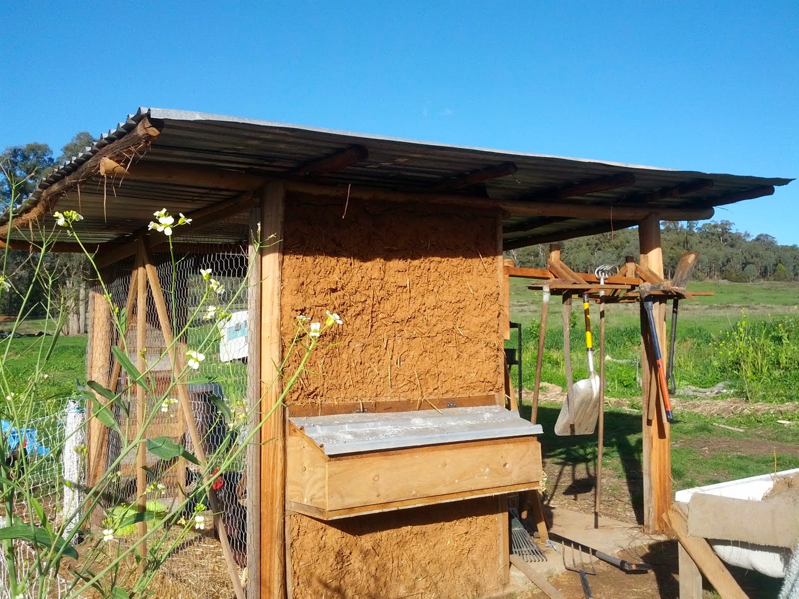 Finished (with the exception of the lime-render) chook coop