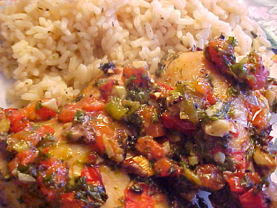 Cuisses de poulet à la coriandre, oignons verts, tomates et ail MVC-003F