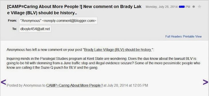 The Brady Lake Village aka Blog Cam Inquiring Minds love this BLV clerk gang shit !