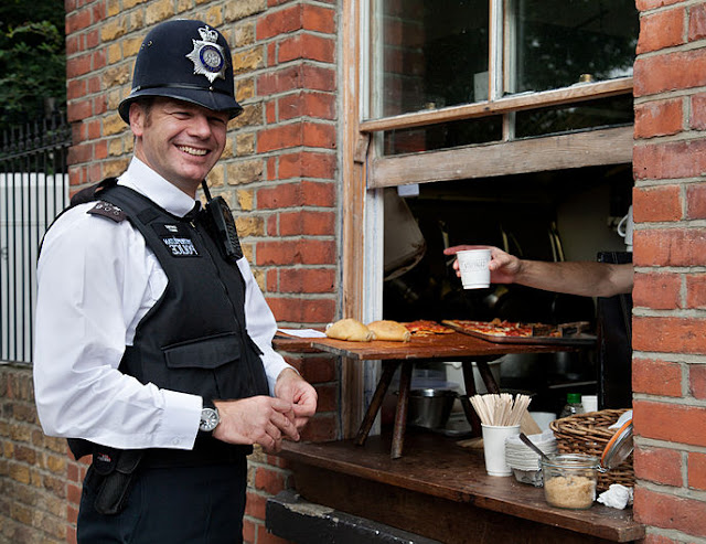 A traditional bobby buying a cup of tea Policeman, British, England, Law enforcement, Peeler