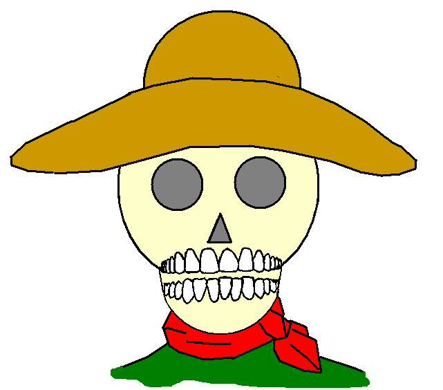 Calavera mexicana con sombrero