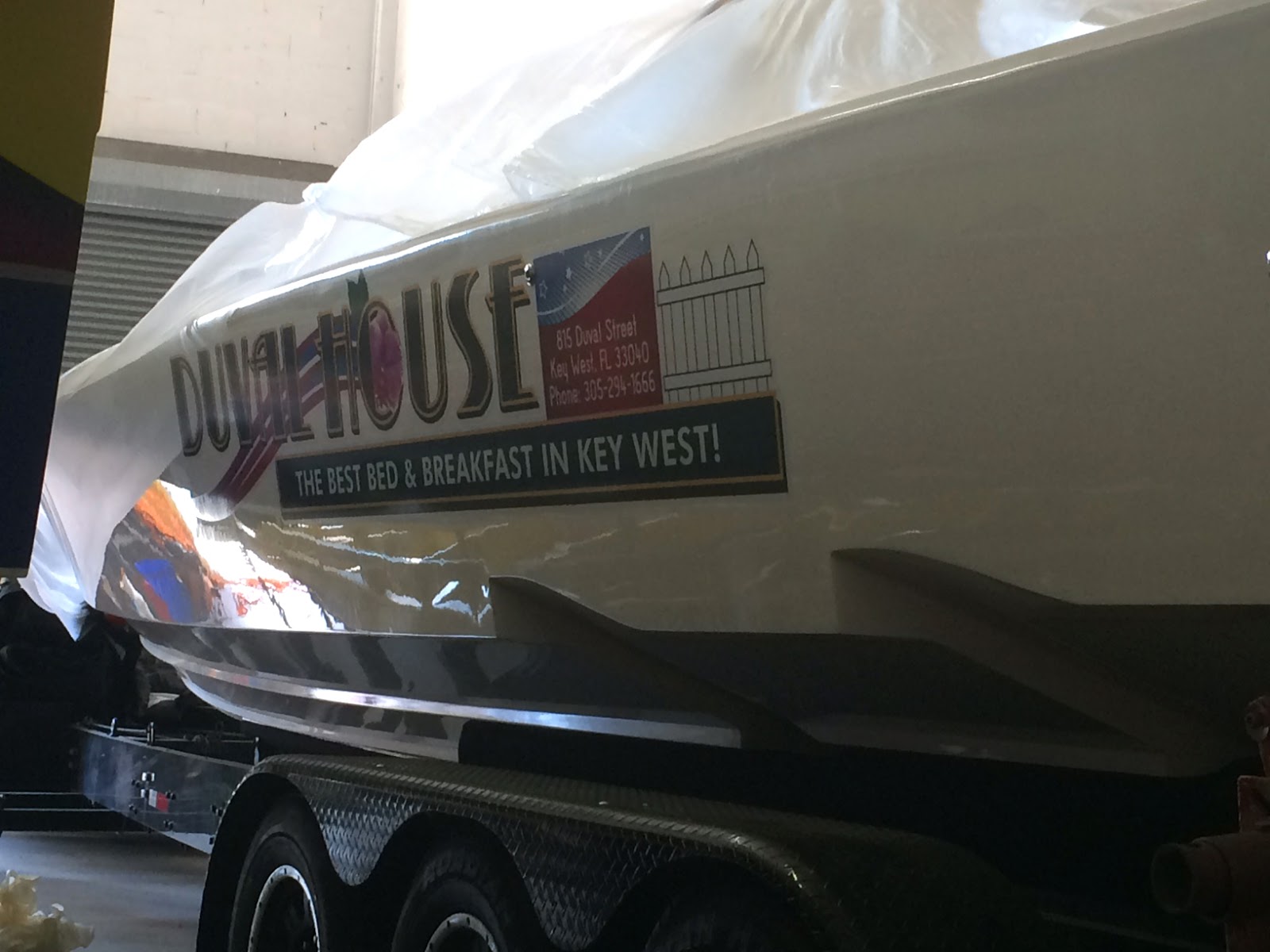 Davie Florida Race Boat Vinyl Graphics Lettering