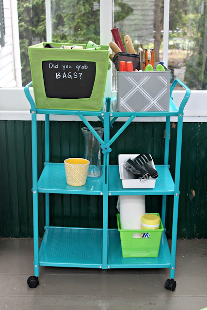 Papered House_mudroom makeover utility cart
