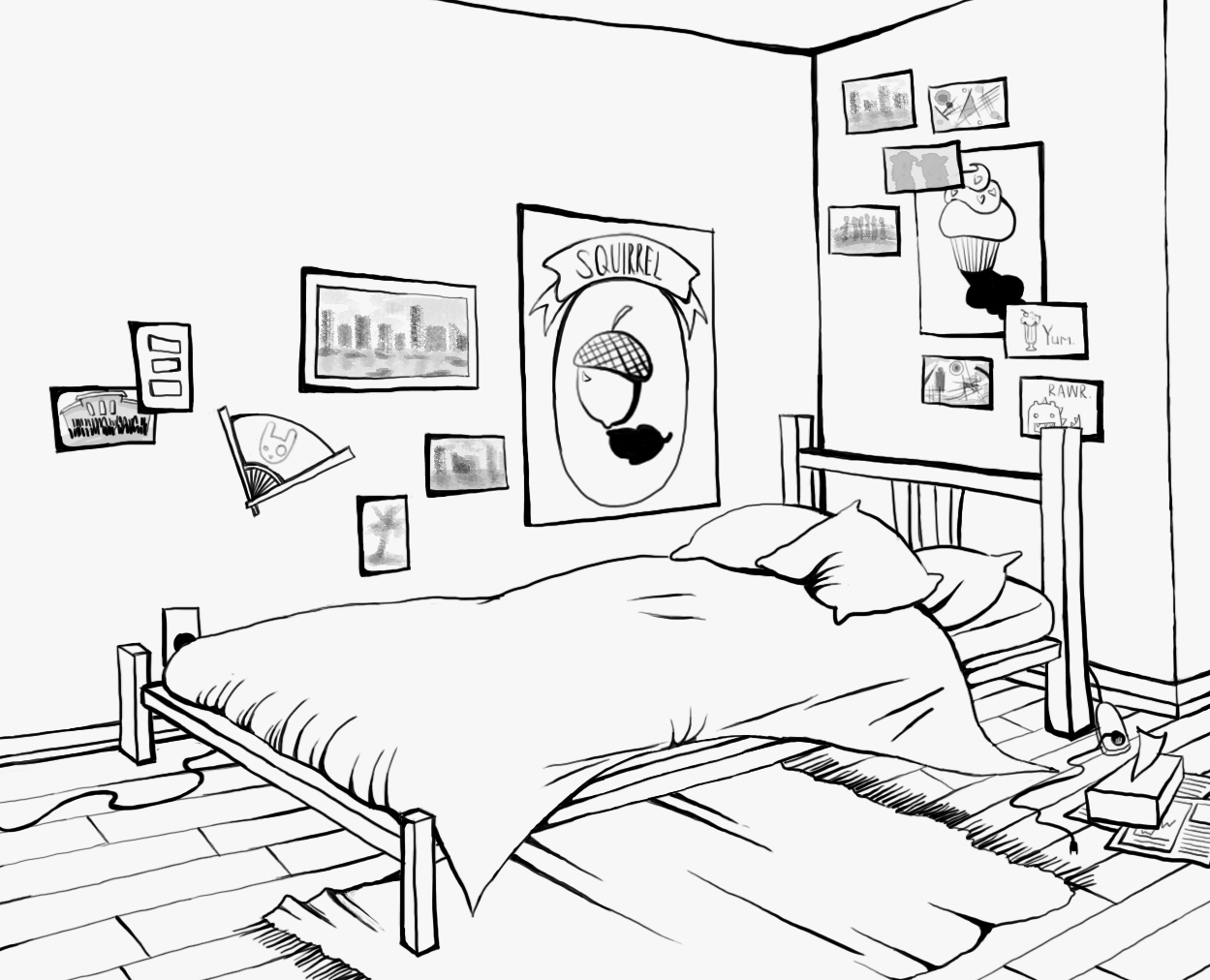 Sarah Kujubu: Research Drawing: Bedroom