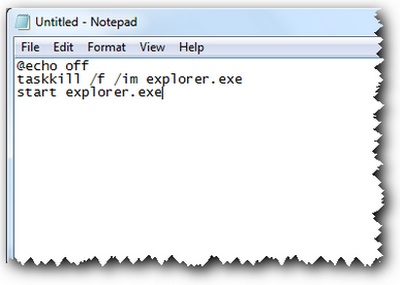 Membuat shortcut restart explorer Membuat shortcut restart explorer