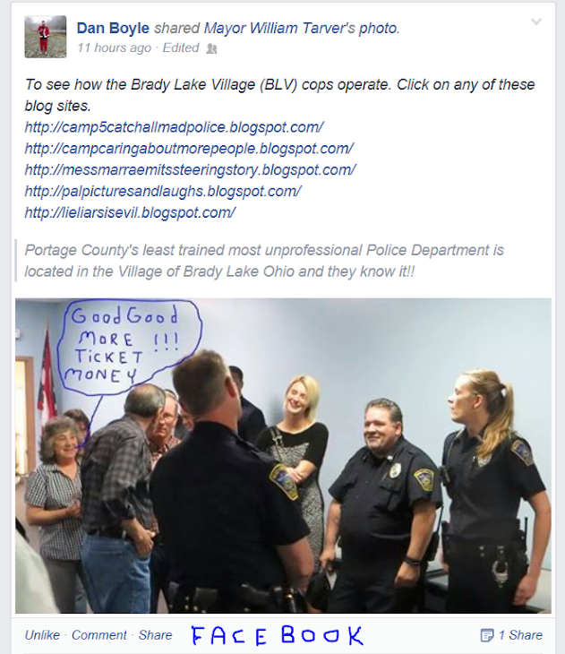 Looks like somebody else knows about the Brady Lake Village reject cops.