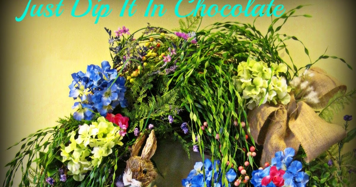 Just Dip It In Chocolate Rabbit Burrow Spring Wreath