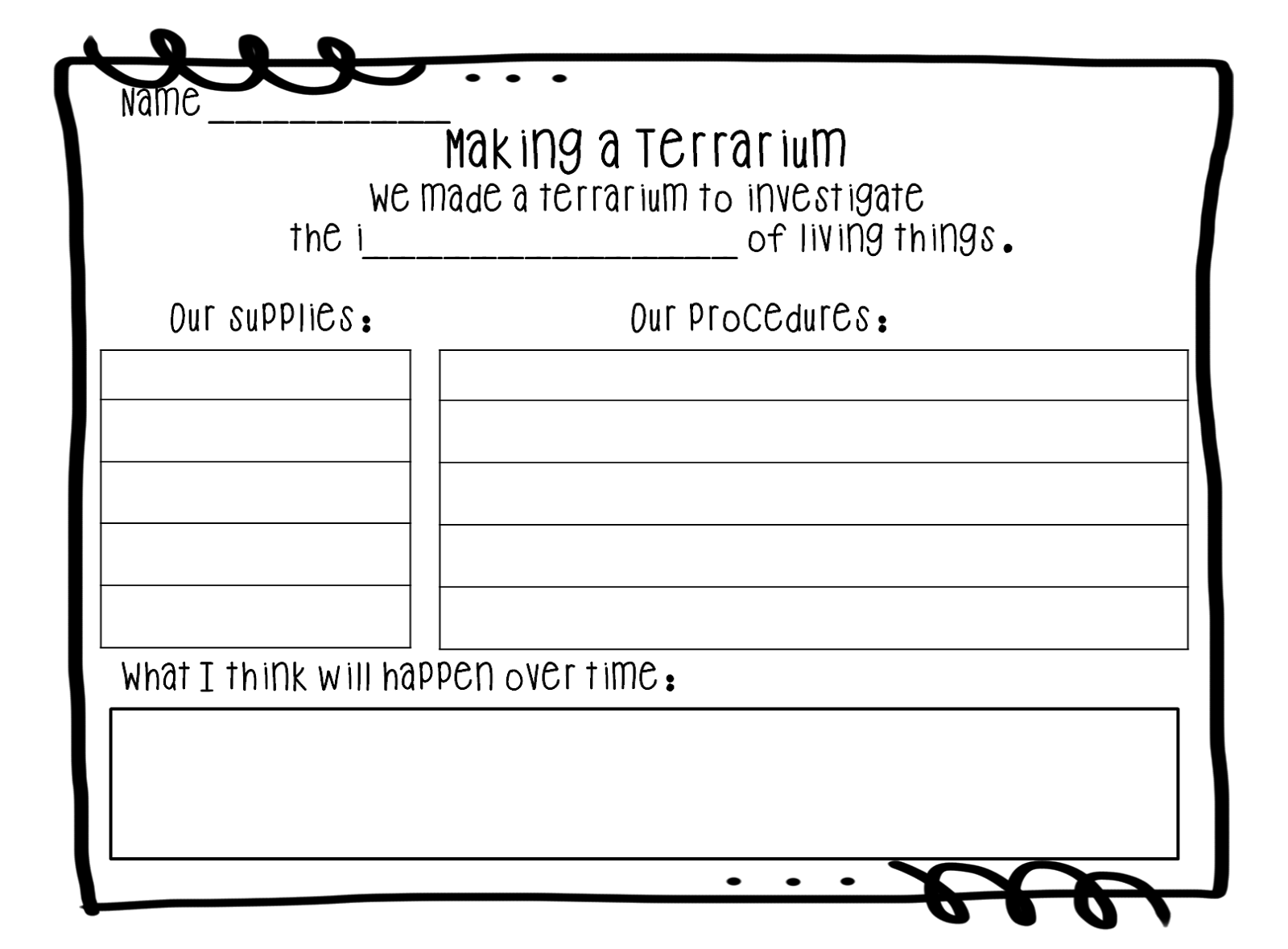 First Grade Wow Terrific Terrariums!