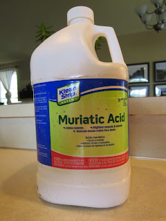Muriatic acid for removing painted on labels 