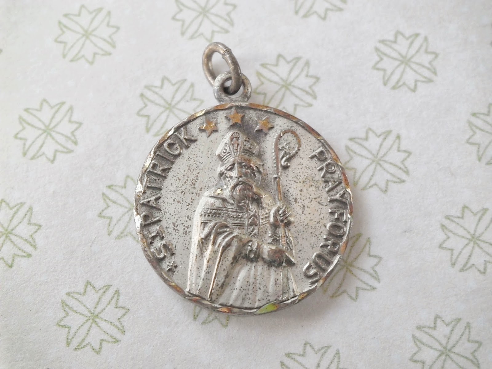 Vintage Religious Medals Vintage Creed STERLING St Patrick & St