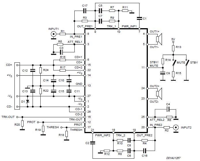 world technical: Stereo Power Amplifier is 2x70 Watt db drive amp wiring diagram 
