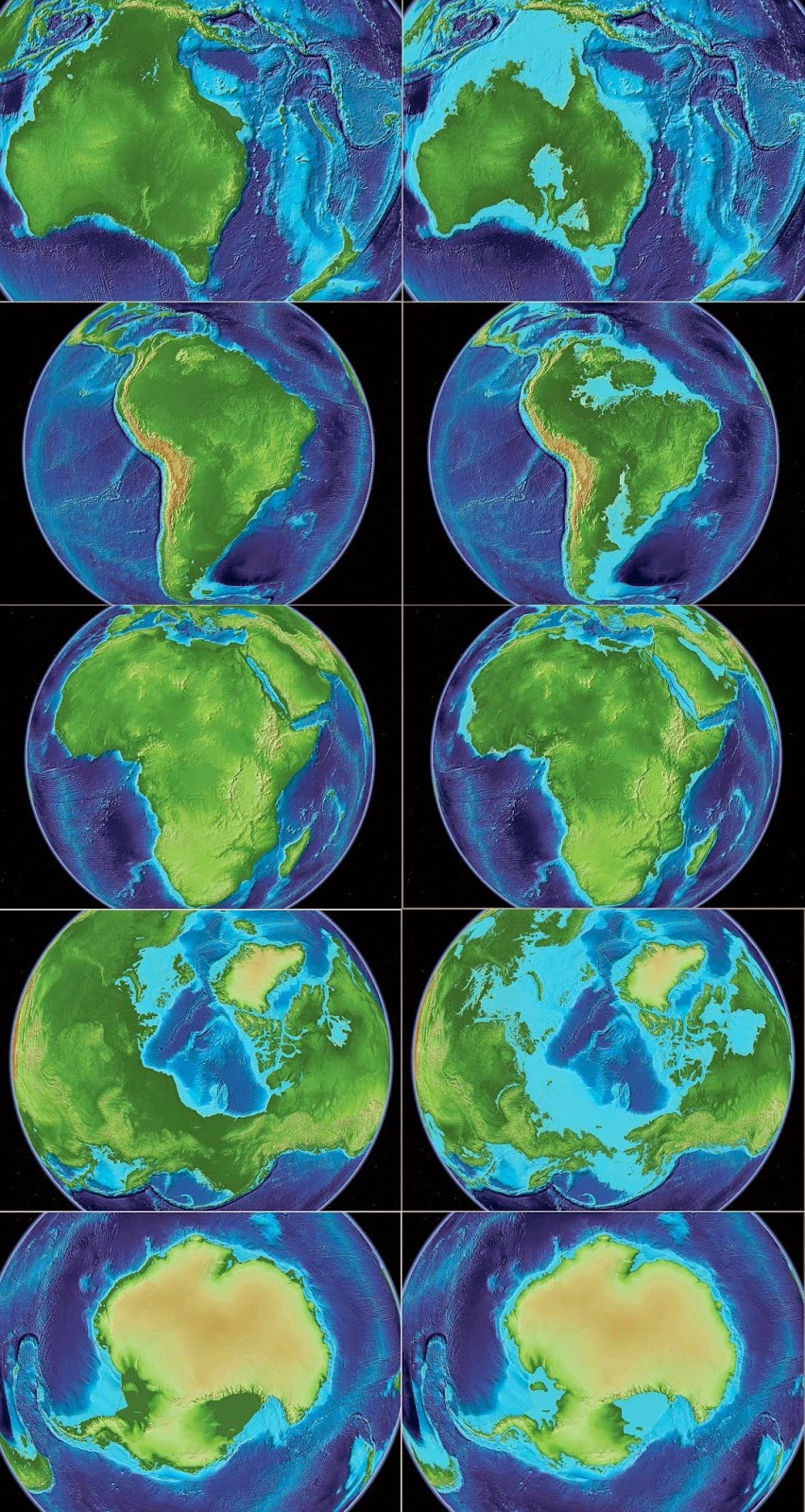 Online Maps Continents and changing sea levels