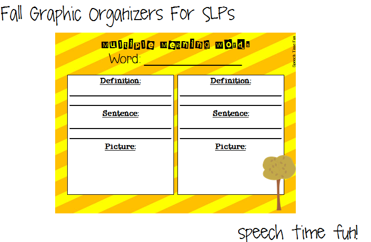 Fall Graphic Organizers for SLPs! - Speech Time Fun: Speech and ...