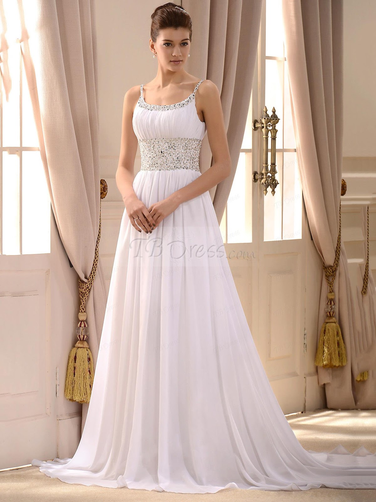 Casual White Beach Wedding Dresses Goldin Ma