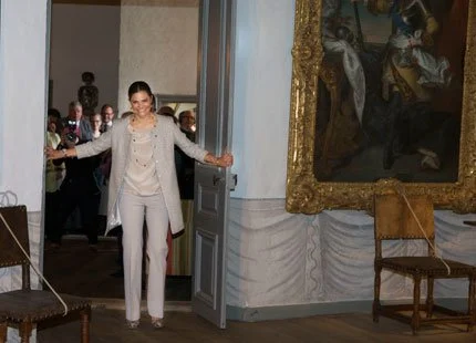 Crown Princess Victoria of Sweden opened a new exhibition on Queen Hedvig Eleonora at Gripsholm Castle