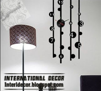 modern wall clock sticker style, modern black clock sticker