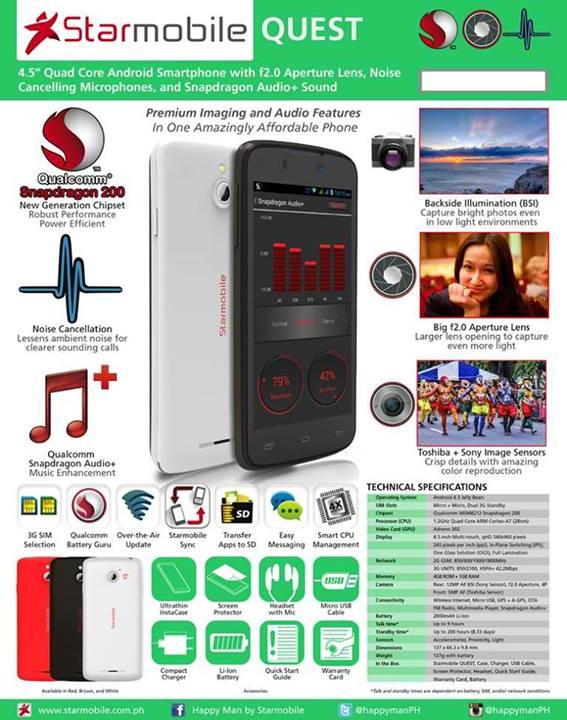 Starmobile Quest: Specs, Price and Availability Starmobile Quest: Specs, Price and Availability