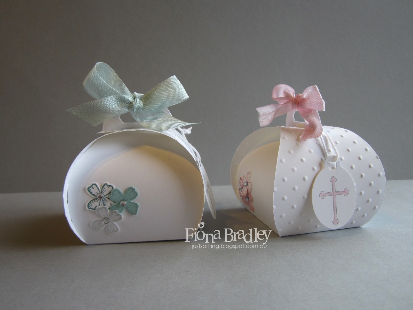 Baptism Curvy Keepsake Boxes Handmade by Fiona