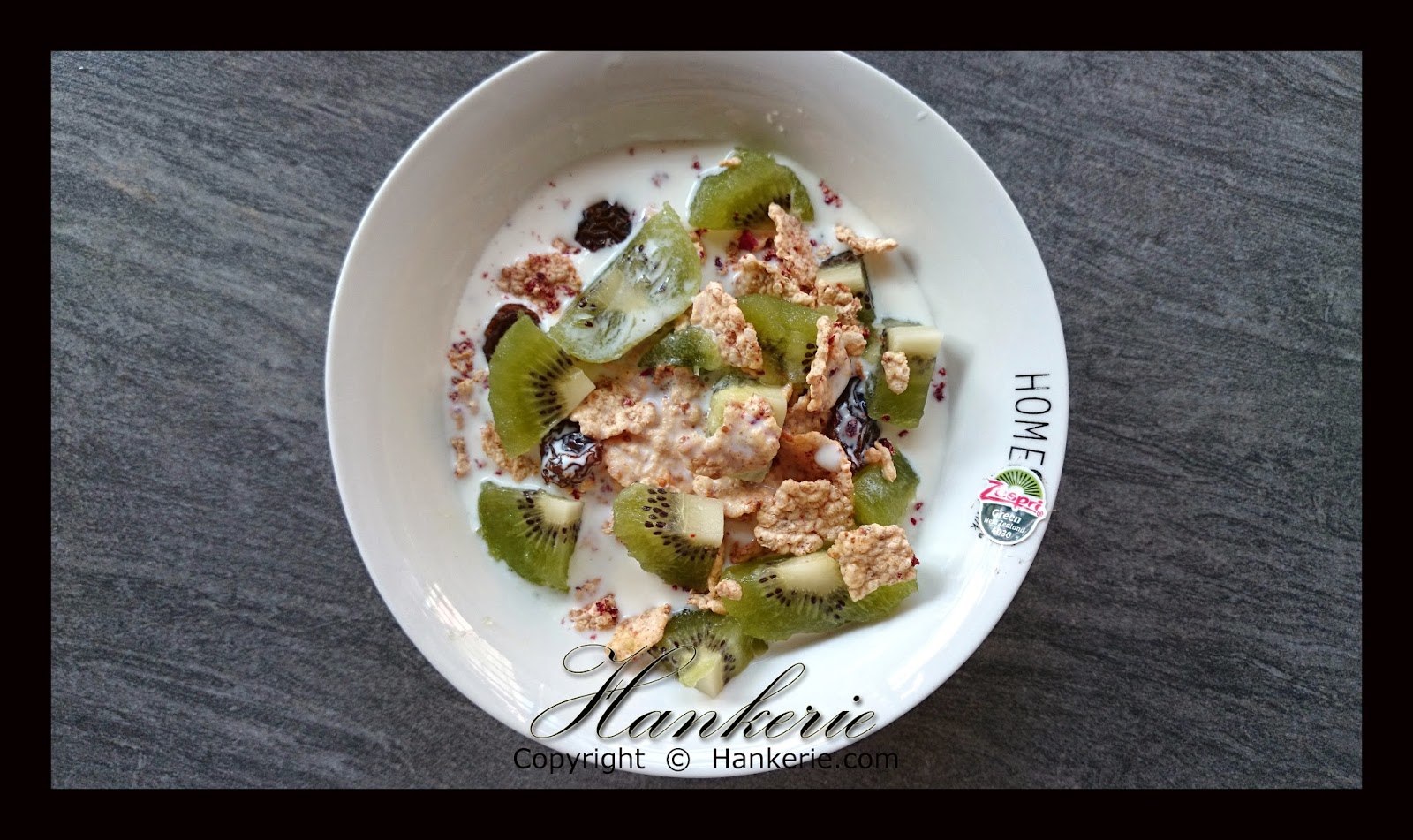 Healthy Kiwi Cereal for breakfast Hankerie