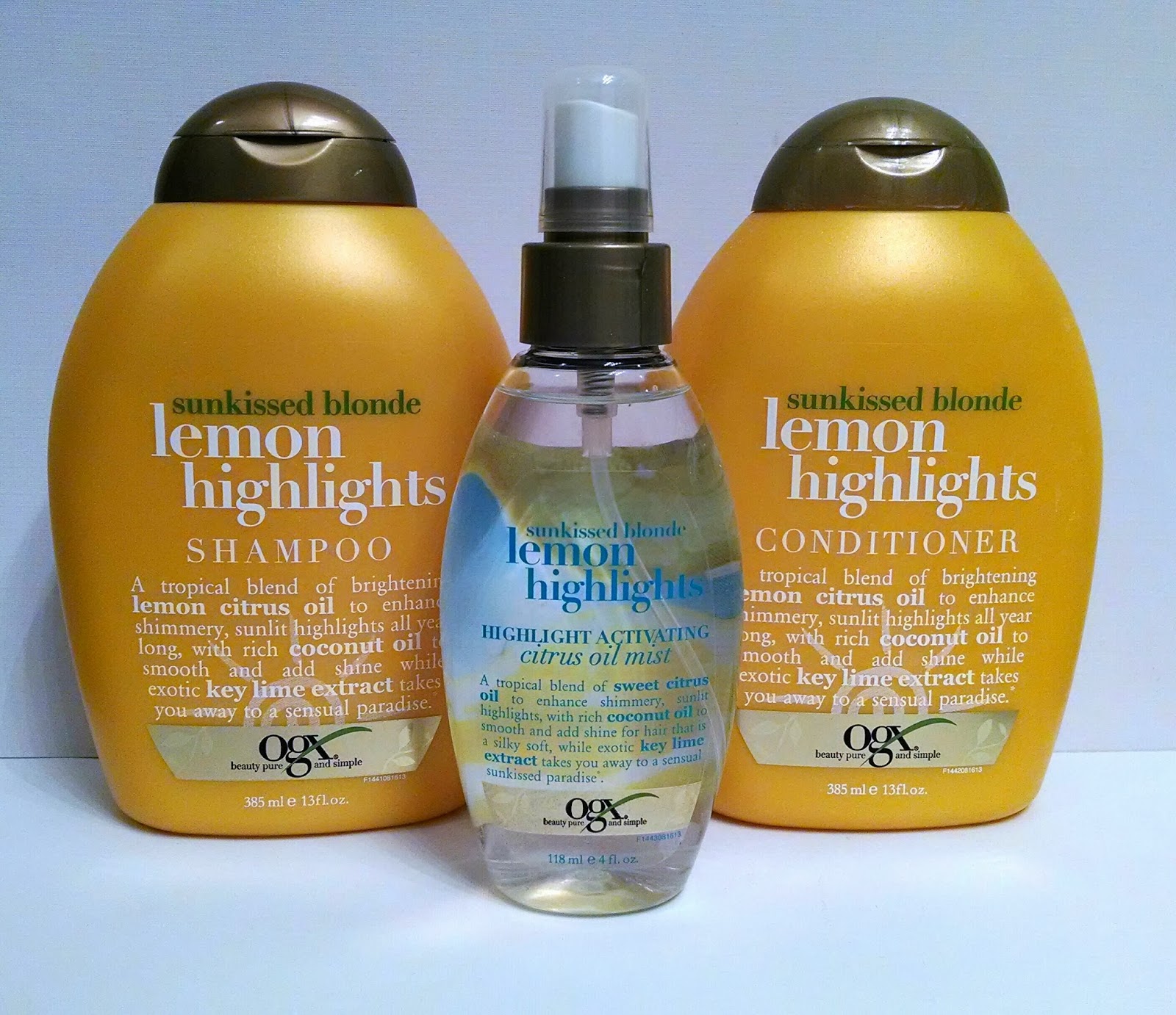 OGX Organix Sunkissed Blonde Lemon Highlights Shampoo Conditioner