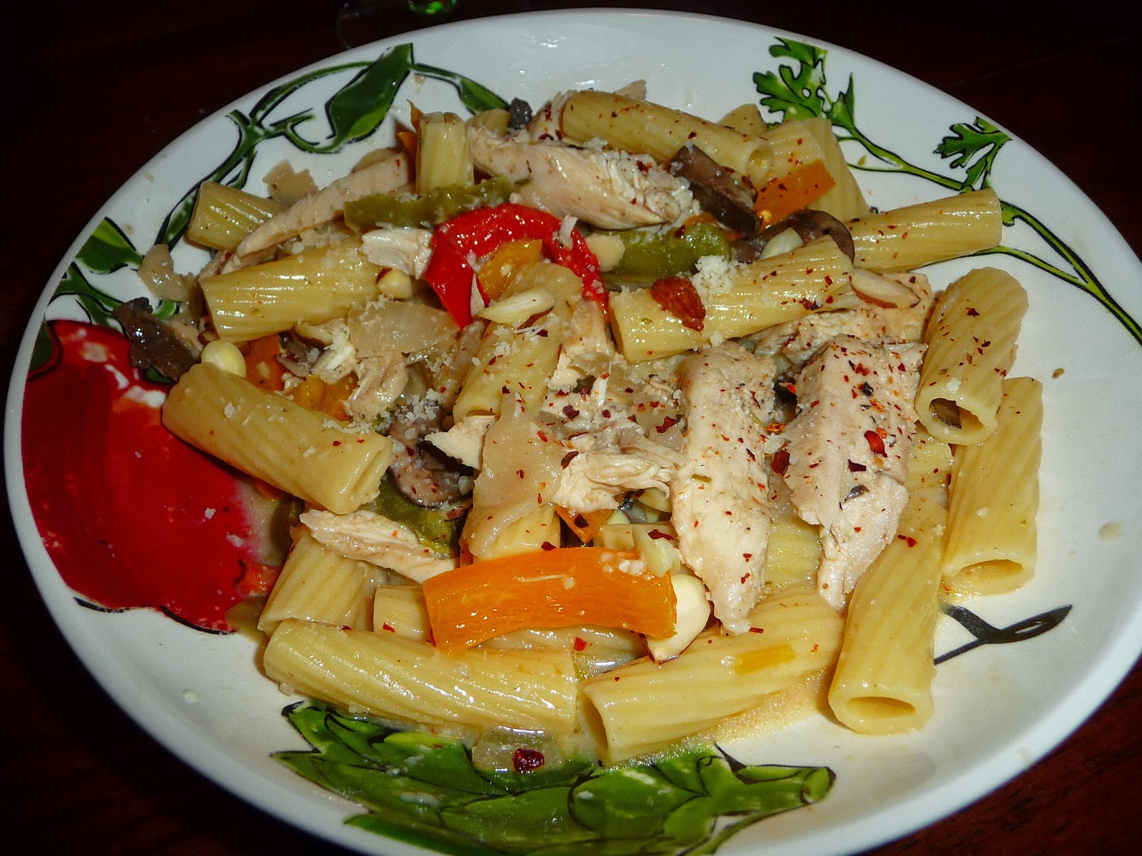 Live.Love.Eat Chicken Pasta Primavera in a White Wine Garlic Cream Sauce