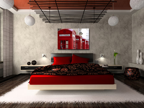 Special Red Bedroom Interior Design