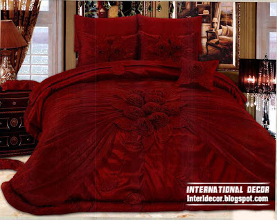 Royal red bedspreads luxurious models 2014, burgundy bedspreads and bedding sets