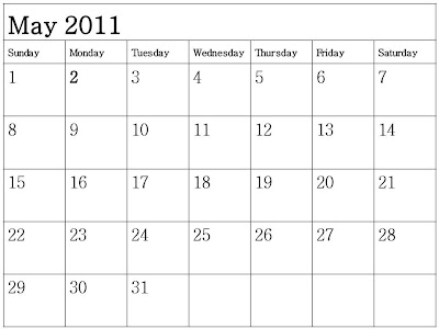 Blank 2011 Calendar Print on Free 2012 Calendars Printable  Plain Blank Calendar May 2011 Planner