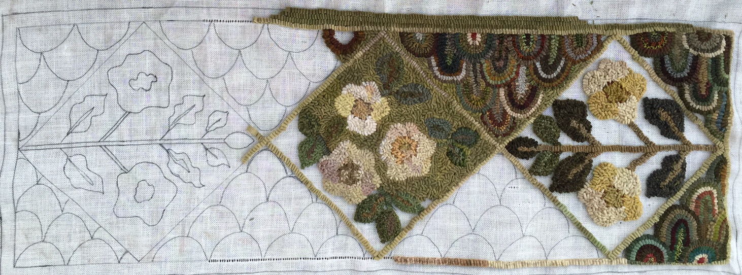 Rug Hooking With Monika Jones The Other New Rug Is An Adaptation Of A Vintage This Great Design To Use Leftover Worms Though I M Actually Not Noticing Pile Those Going