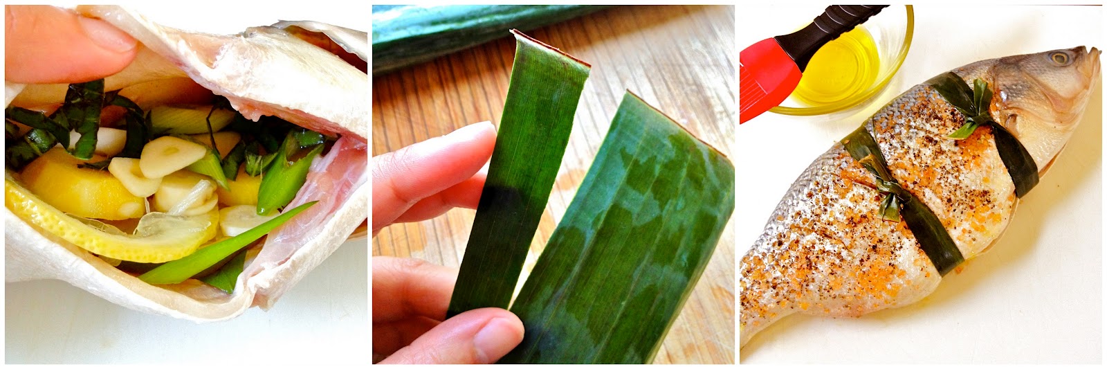 G is for Grilled Striped Bass In Banana Leaf {guest post}