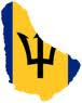 Barbados-Flag map
