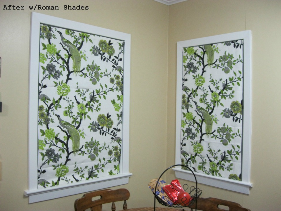 Maria Elena Designs Roman Shade Made Using My Mini Blind Tutorial Below Is A Picture Of My Windows After I Painted And Made Roman Shades