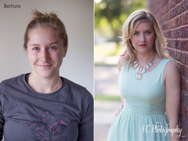 Glamour photography before and after, S.C. Photography