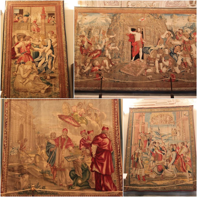 The arts work on the carpets in Galleria Degli Arrazi of Musei Vaticani (Vatican Museum) in Vatican City, Rome, Italy The arts work on the carpets in Galleria Degli Arrazi of Musei Vaticani (Vatican Museum) in Vatican City, Rome, Italy