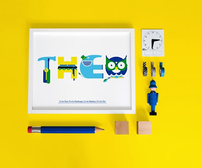 Customisable Nursery Name prints by Emily Forgot