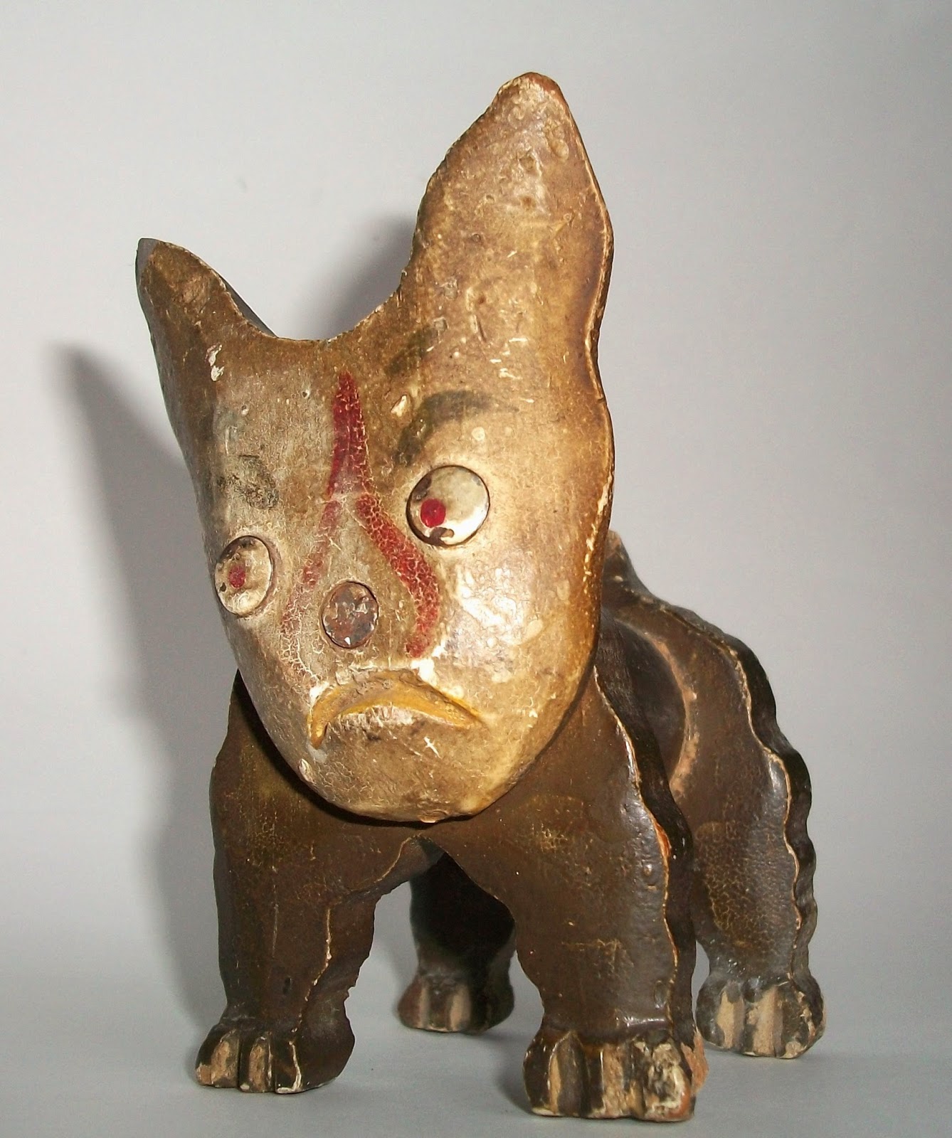 Dull Tool Dim Bulb Best Bulldog Vintage Folk Art Dog Sculpture