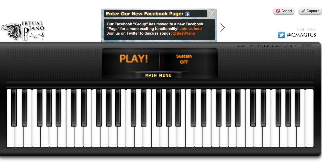 Un pianoforte virtuale da suonare online Virtual Piano