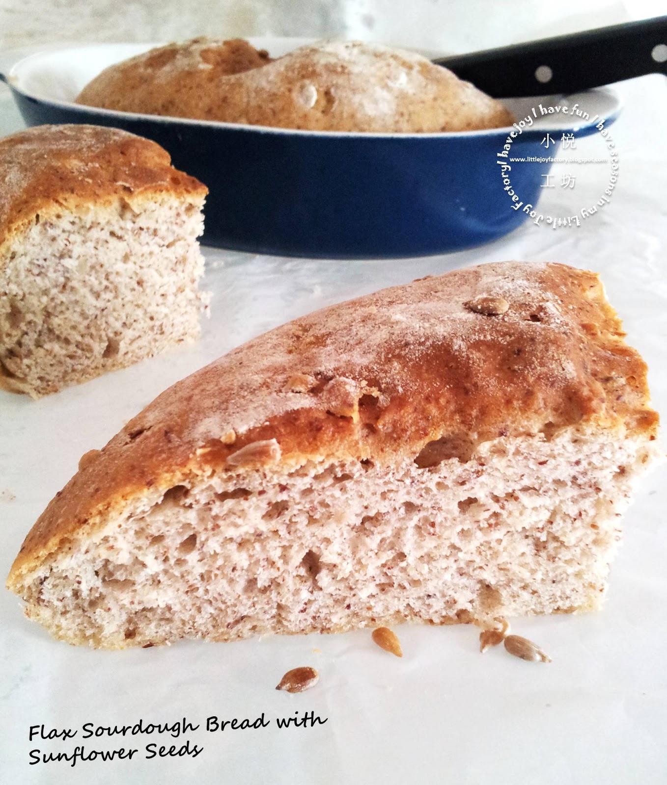 No Knead Flax Sourdough Bread